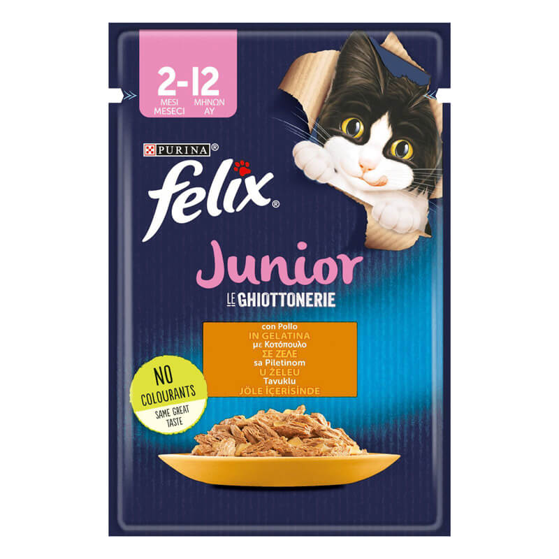 Felix Junior Tavuk Etli Pouch Yavru Kedi Maması 85 gr